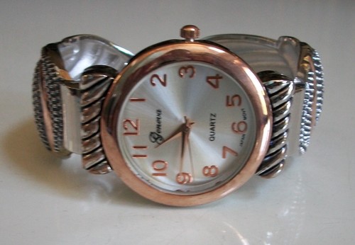 Women number dial silver, gold & rose gold finish bangle fashion dressy watch - Picture 12 of 17