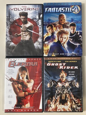 Superhero DVD Lot Wolverine Fantastic Four Elektra Ghost Rider Action Movies
