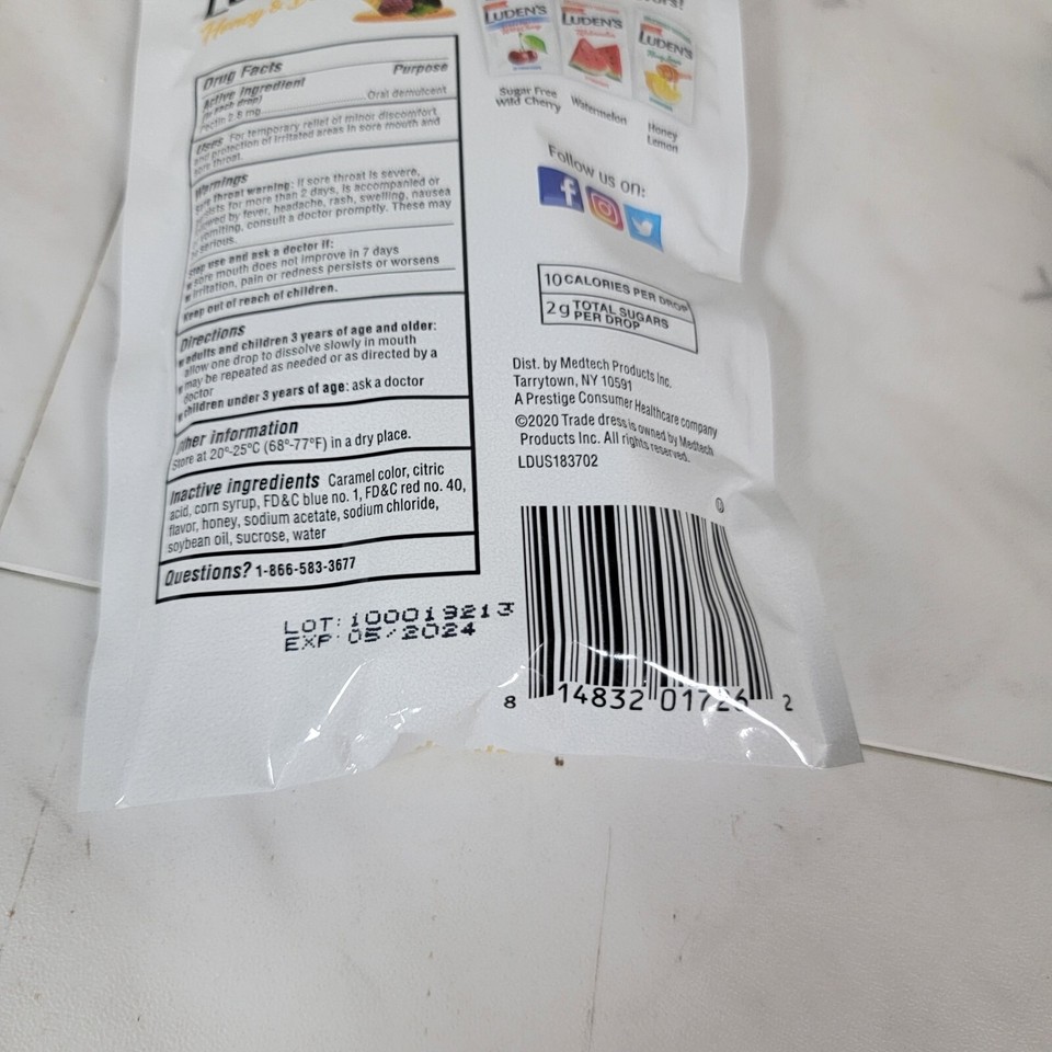 Luden's Honey Berry 30 ct Throat Drops Lozenges eBay