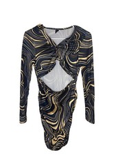 Shein Women’s Dress Size S Long-Sleeve Bodycon Button-up Multicolor Browns Tans