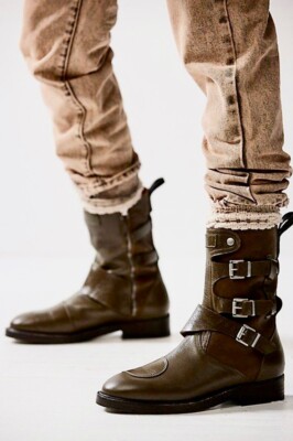 Free People We The Free Dusty Buckle Boot Zipper Bitter Olive