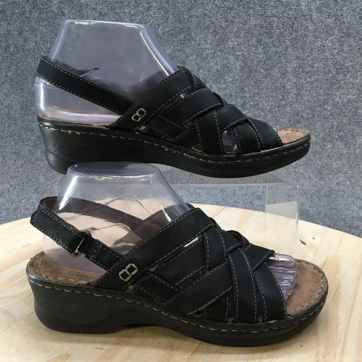 Natural Soul by Naturalizer Sandals Womens 7.5 M Slingback Black