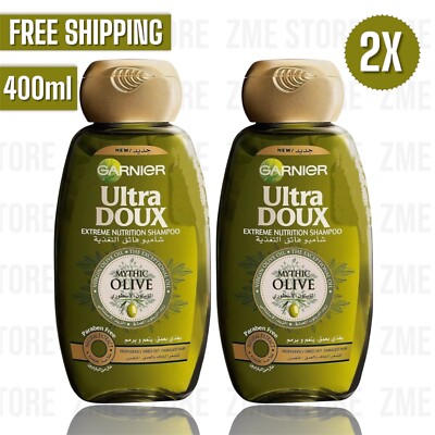 2X Garnier Ultra Doux Mythic Olive Extreme Nutrition Shampoo , 400ml