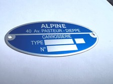 Plaque constructeur ALPINE
