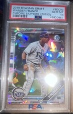 PSA 10 WANDER FRANCO 2019 Bowman Chrome Draft SAPPHIRE REFRACTOR RC GEM MINT