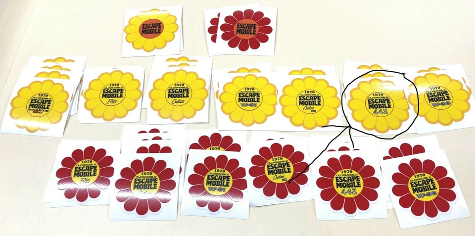 Oldsmobile Y 442 1970 calcomanía pegatina escape móvil flor cutlass F85 FreeSH Foto 2 de 4