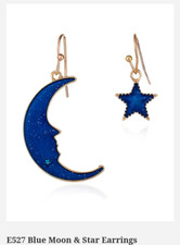 Blue Moon and Star Earrings