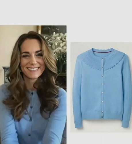 BODEN ABERCORN SCALLOP CARDIGAN FROSTED 