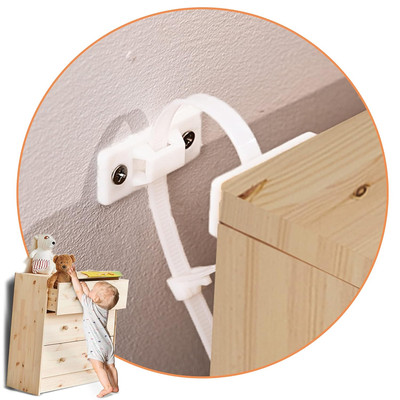Furniture Anchors and Straps (Pack of 6) for Dresser, Bookcase, Shelves and Eart