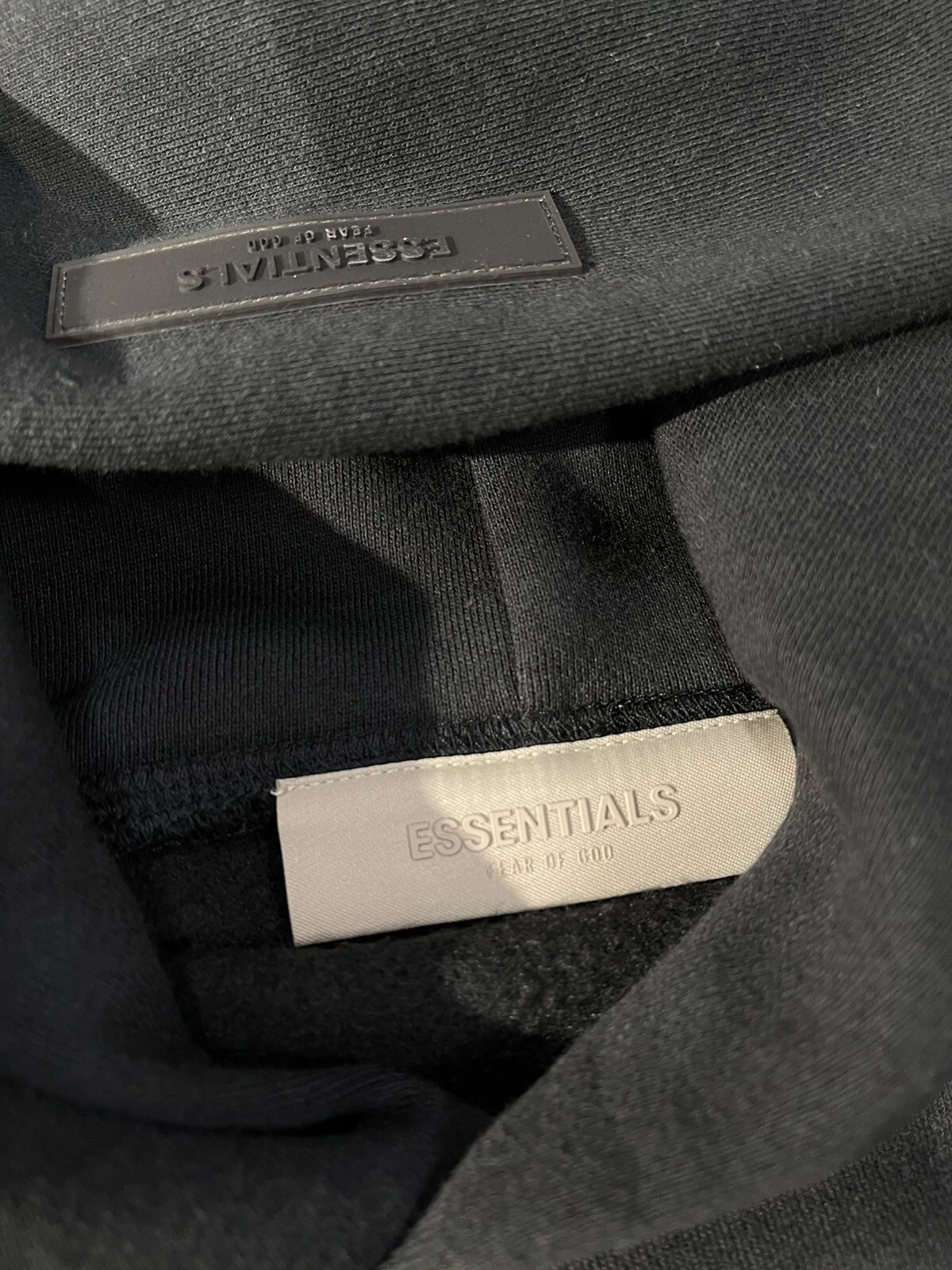 Felpa con cappuccio nera NEG Essentials Fear of God Core limousine stretch SS22 taglia small (S)