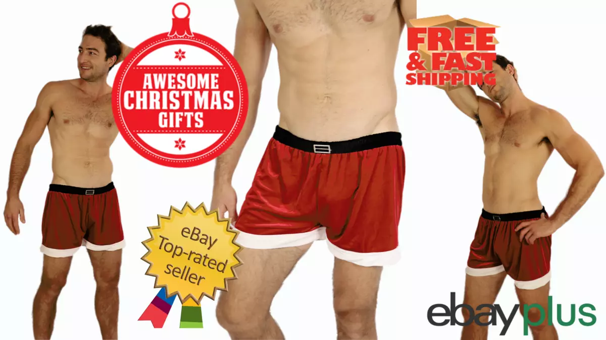 Mens Christmas Santa Short Boxer Gift Underwear Costume