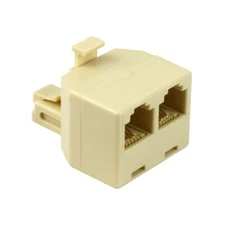 Skywalker Telephone T-Adapter, Single to Dual Jack for 4-Conductor Wire (Ivory)