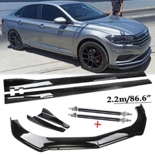 Front Bumper Lip Spoiler Chin Splitter Body Kit Glossy Black For VW Jetta MK5