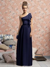 LELA ROSE LX141XX BRIDESMAIDS One Shoulder Gown Sz 12 Navy