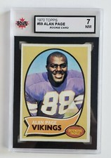 1970 ALAN PAGE KSA GRADED 7 NM ROOKIE CARD NFL FOOTBALL TOPPS # 59 VINTAGE SPORT
