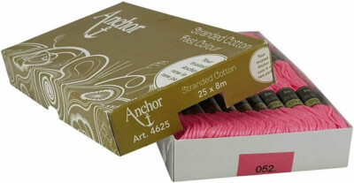 25x8m Skeins Anchor Stranded Cotton Threads Cross Stitch Sewing Hand Embroidery