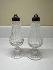 Vintage Waterford Crystal Lismore Footed Salt And Pepper Shakers 6.25” Tall