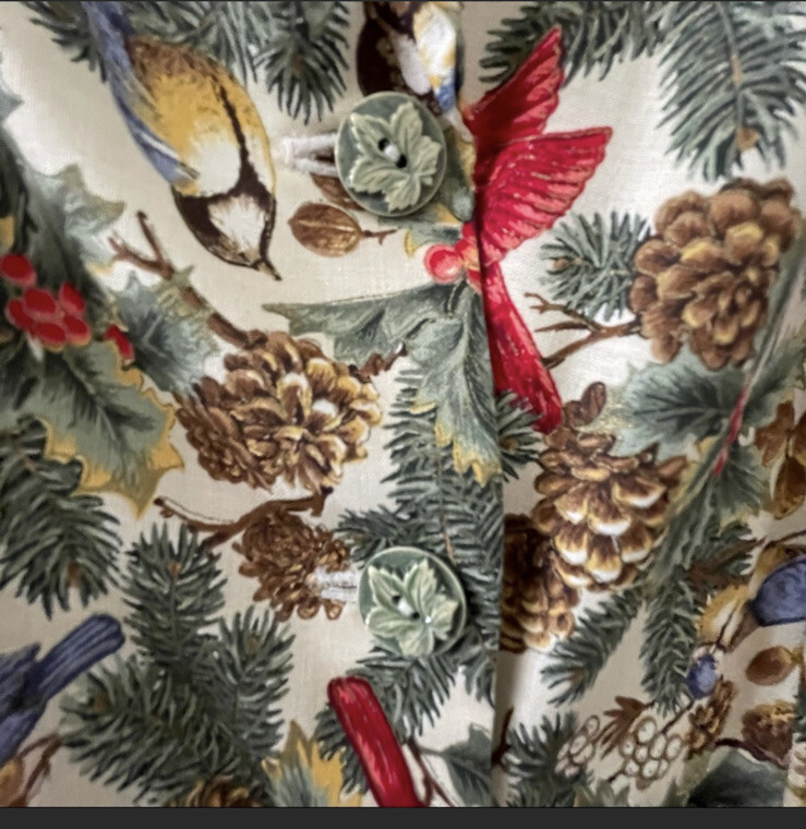 Printed long sleeve collard button down belted dr… - image 5