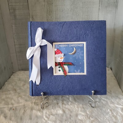 Holiday Mulberry Paper Christmas Snowman Photo Album 4x6 Photos