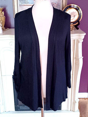 Kenar    Black Open Jacket    No Closure   3/4 Roll Up Sleeves   Size 2x    New
