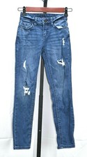 Justice girl's girlfriend distressed jeans size 10 slim RN 107931