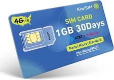 4G LTE 1GB 30-Day SIM Card - USA Networks (AT&T, T-Mobile, Verizon)