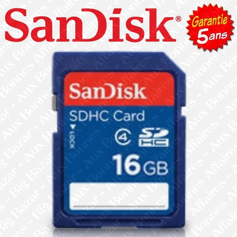 Carte Mémoire SD SDHC SANDISK 16 Go Gb SDHC ( Disponible aussi en 8 32 64 Giga ) - Photo 1/1