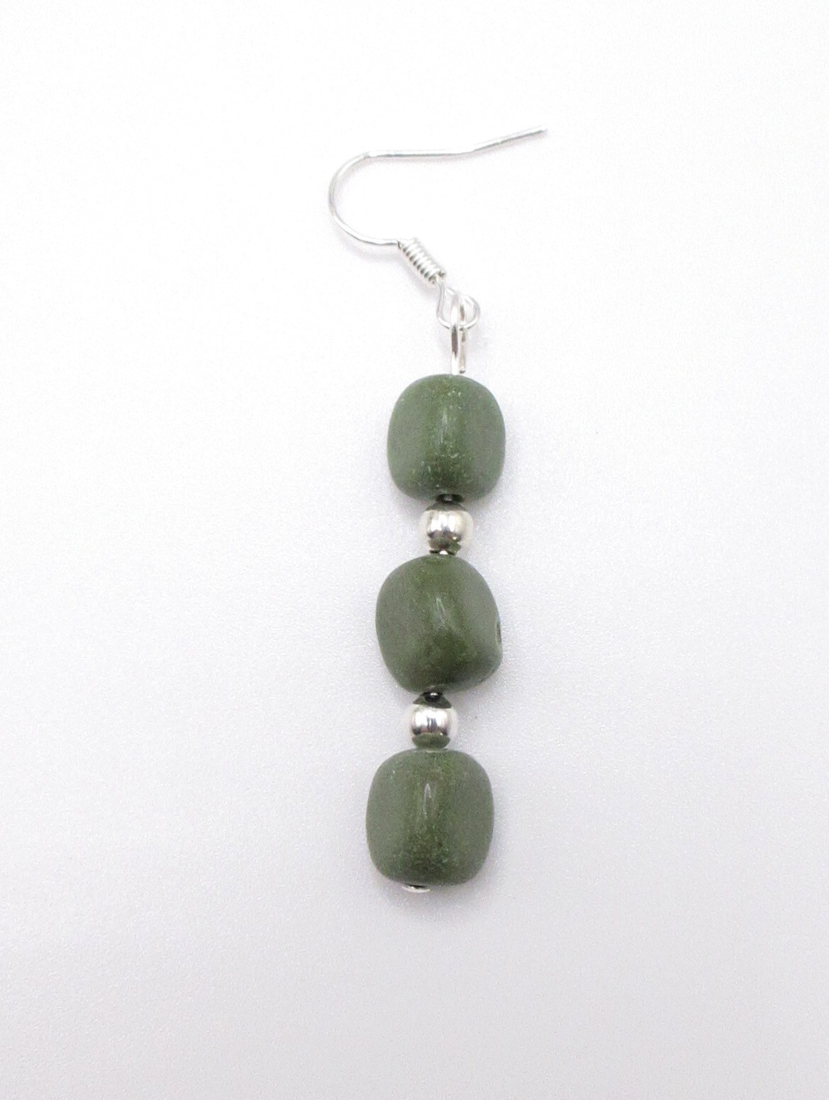 HANDCRAFTED 4 PC NECKLACE, BRACELET & EARRINGS GREEN SERPENTINE JEWELRY