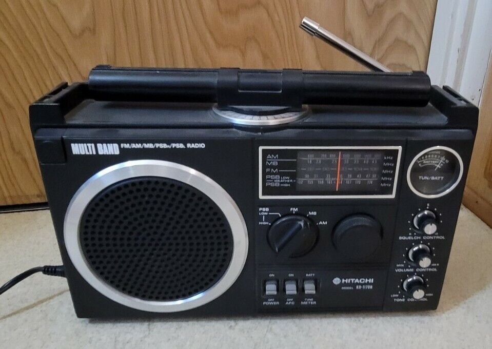 Vintage Hitachi KH-1170 FM AM MB PSB Multi Band Radio Works Vintage Hitachi KH-1170 FM AM MB PSB Multi Band Radio Works