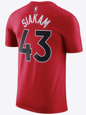 Nike NBA Toronto Raptors Pascal Siakam Logo Men Red T-shirt DR6398-660