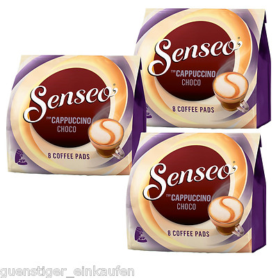 3X 8 Senseo Coffee Pads Cappuccino Choco For Double Holder Milk Range Creamy