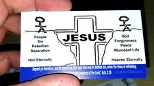 Through JESUS Gospel Pictured Bible Tract Greeting Card 10 Pcs - FREE SHIPPING