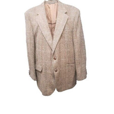 Stafford Jacket Mens 46 Brown Glen Plaid 100 Wool Blazer Sport Coat USA