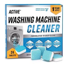 ACTIVE Washing Machine Cleaner Descaler Deep Cleaning 24 Tablet Front Top Load
