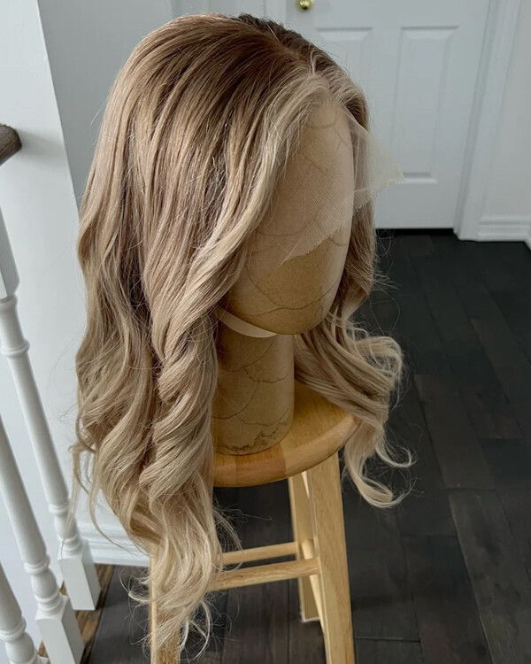 100% Virgin Human Hair Blonde Wigs Medium Brown Balayage  display picture 3