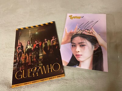 ITZY RYUJIN OFFICIAL CHECKMATE SIGNED PAGE OFFICIAL WITH GUESS WHO ALBUM SET