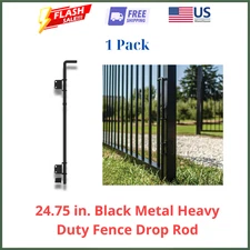 Barrette Outdoor Living 73014305 24.75 in. Black Metal Heavy Duty Fence Drop Rod