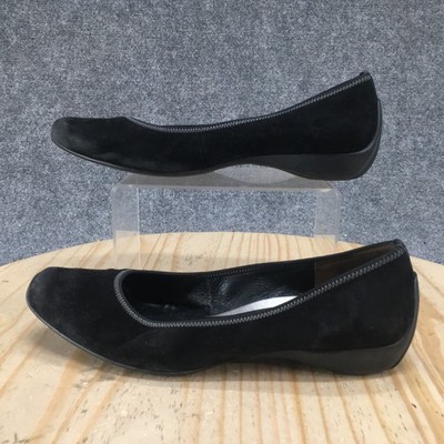 Paul Green Munchen Shoes Womens US10 UK7.5 Casual Slip Ons Flats Black Leather