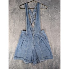 Stampede Vintage Denim Shortall Overalls Made in USA Blue Cotton Womens Size 10
