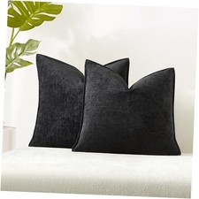 22x22 Throw Pillow Covers Set of 2 Decorative 22" x 22" Pack of 2 Black