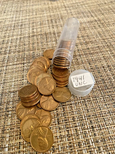 1941 Lincoln Wheat BU Roll 50 Coins