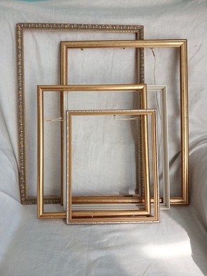 5 x Vintage Massivholz Gold Leere Bilderrahmen Kunst Requisiten Galerie Wand