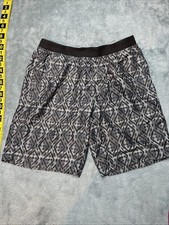 prAna Board Shorts Swim Trunks Aztec Black Gray Pockets Preppy Beach Men  s LG