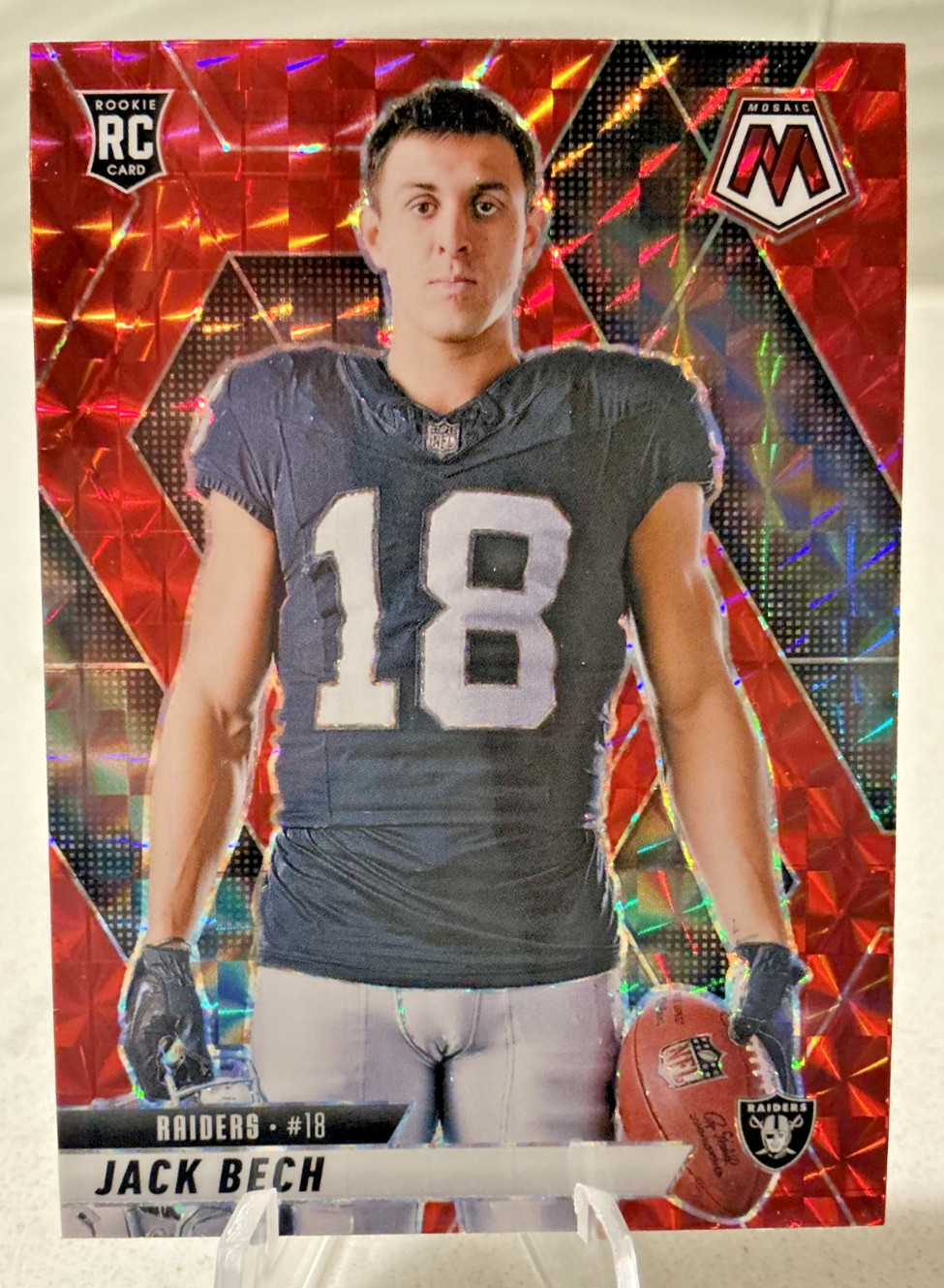 2025 Panini Mosaic JACK BECH Red Hobby Exclusive Variation RC #280 Raiders