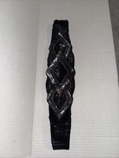 Magid vintage art deco wide beaded stretch evening belt adjustable