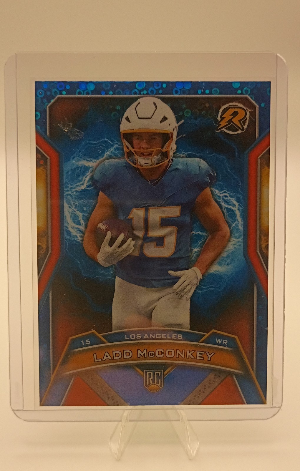 2024 Topps Resurgence Rookies Ladd McConkey #154 Blue & Orange Spark Refractor