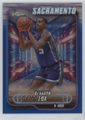 2024-25 Topps Chrome Blue Refractor 51/150 De'Aaron Fox #109 1h1