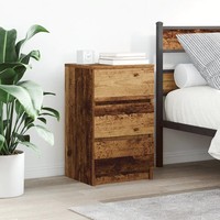 Nachttisch 3 Schubladen Altholz-Optik 39X35X65 Cm