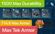 PVE Max Stats Tek Armor Set, 714.6 Armor, 1500 Durability Survival Ascended