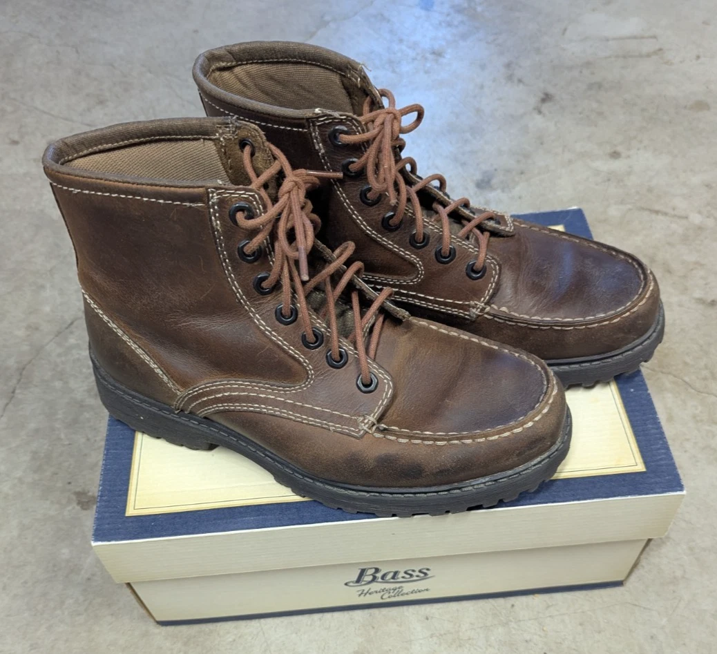 Men's GH Bass Patton Camp Moc Leather Boots Size 8.5m